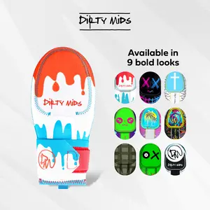 Dirty Mids SAVAGE SERIES – SLIDING BASEBALL MITT  - Miami Nights Design, Bold Colors, Ultimate Soccer Gear & Football Accessories, Unmatched Fit Outdoor Activity Gloves