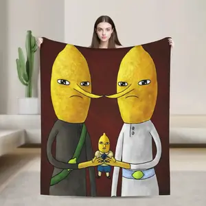 Lemongrab Unacceptable Graphic Flannel Blanket - Warm, Soft Spring Throw Blanket for Kids & Adults, Home Decor Bedspread Sofa Bed Cover
