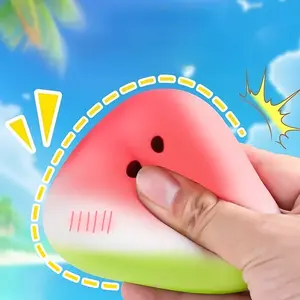 Watermelon Soft Gel Toy, Slow Bounce Sensory Relaxation, Durable Tpu Material with Realistic Seeds, Fun Summer Color Mix Design