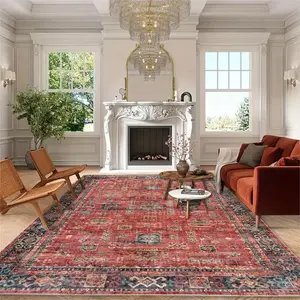 Vintage Boho Type Rug, 1 Count Non-slip Washable Floor Mat, Decorative Carpet for Home Living Room Bedroom Kitchen Study Room, Sister Gifts