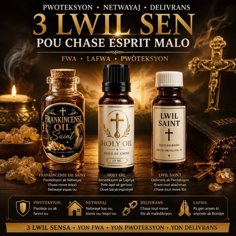Frankincense Lwil Sainte Original Haiti Frankincense Holy Oil Aceite el Santísimo Frankincense Oil ml