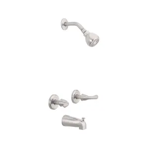 Oakbrook  Essentials Shower Two Handle Tub & Shower Faucet, Brushed Nickel