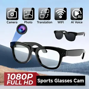 UltraLightweight SmartGlasses 1080PHDCamera VoiceControl 4K Video EIS AntiShake 30 Languages AI AR Navigation GPS Fitness Health Monitoring Wearable Durable TR90/PC Material