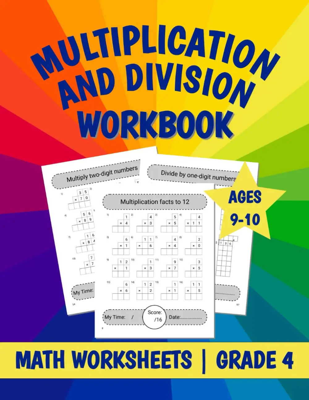 Multiplication and Division Workbook: Supplemental Math Practice Worksheets forGrade 4 Students