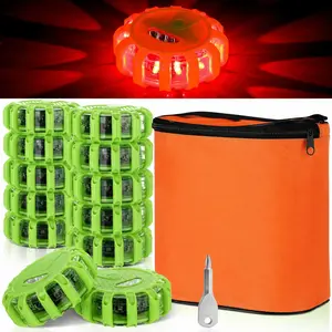 Safety Flashlight Set, off Road LED Outdoor Warning Light, Multi-Mode Blinking, Magnetic Base, Ip56 Durable, Camping Emergency Alert