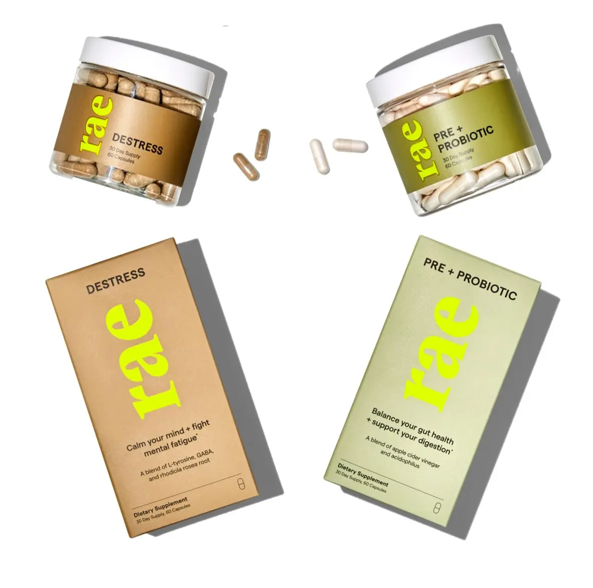 Better Together: Pre + Probiotic & DeStress Edible Supplements Brain Supporting Supplement Balance Resilience