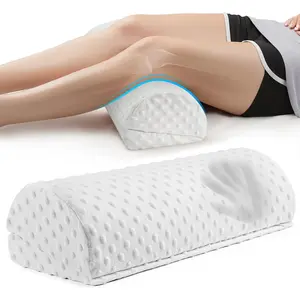 Half Moon Leg Bolster for Back Sleeping- Adjustable Height Under Knee Pillow for Ankles- Pure Memory Foam Leg Pillow for Sleeping on The Bed- Bubble