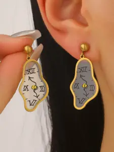 Unique Clock Earrings, Small Personalized Simple Ear Rings, High-End Creative Time Jewelry, Cross-Border Fashion Accessories