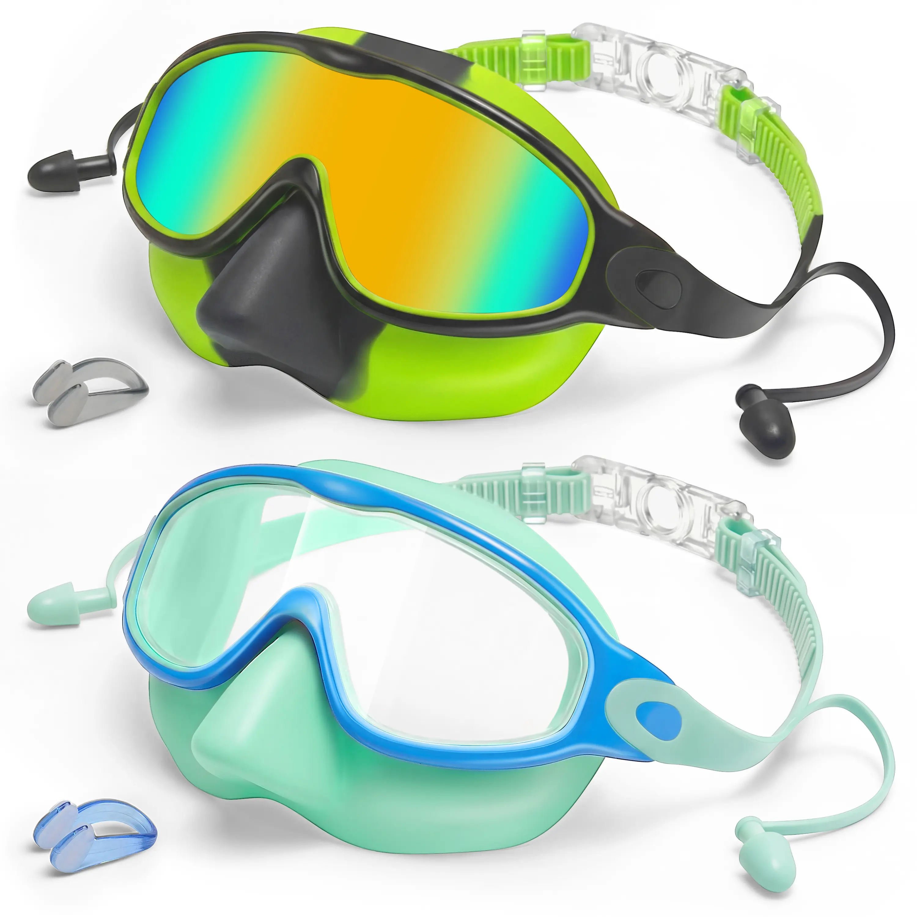 Swim Goggles 2 Pack – Nose-Cover Design for Kids Swim Goggles 2 Pack – Nose-Cover Design for Kids