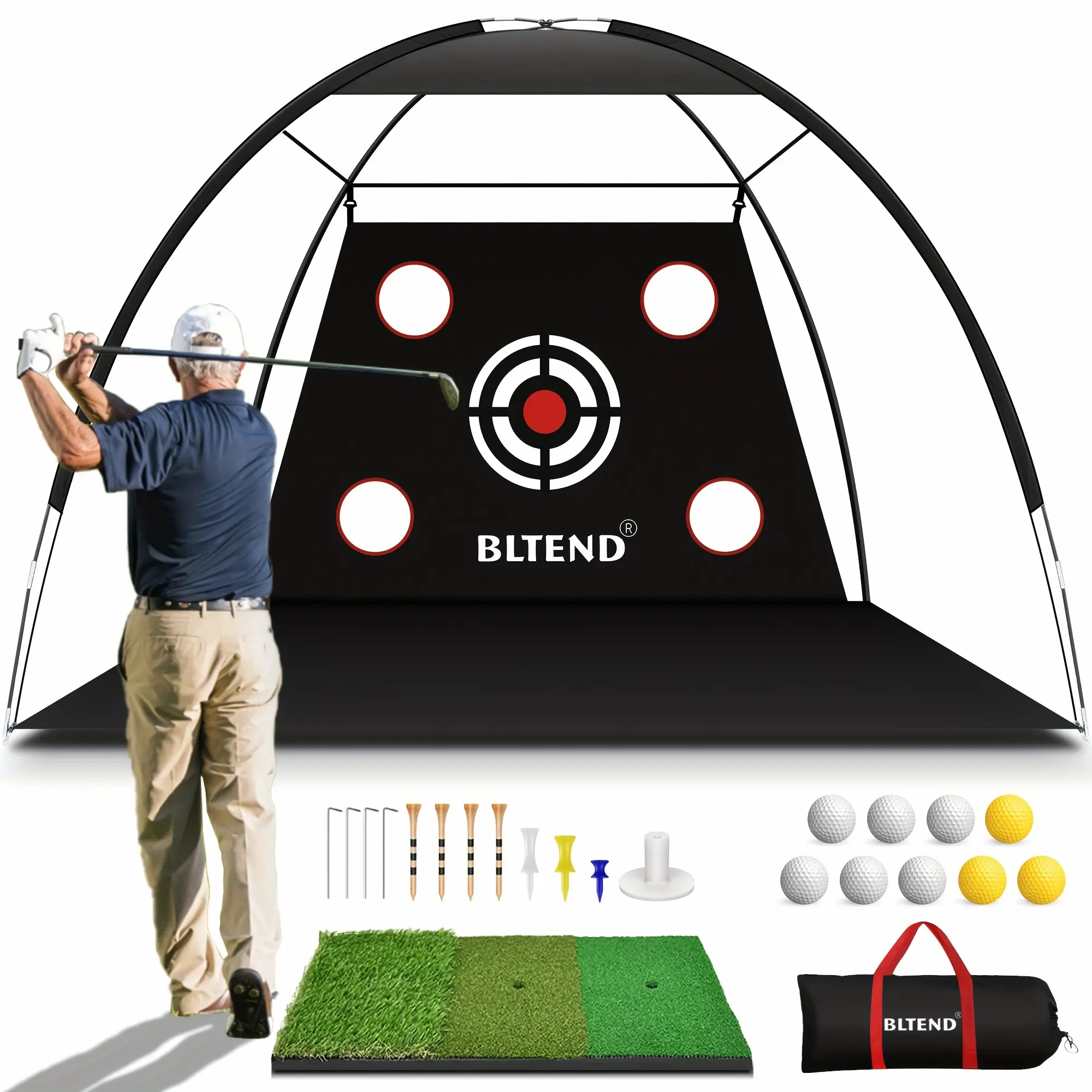 Golf Net - 10x7ft Golf Practice Nets for Backyard Driving Golf Balls, Golf Hitting Training Net for Indoor Outdoor Use - Toy Sports Toy Golf