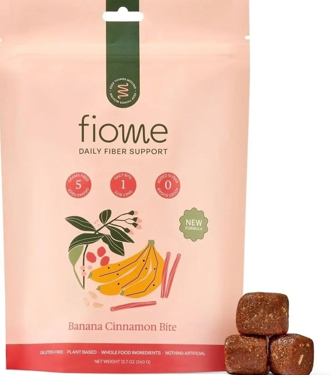 Fiber Bites - 5g Daily Fiber Supplement - Supports Regularity, Digestion and Gut Health - All Natural Ingredients, Banana Cinnamon Flavor, 30 Servings