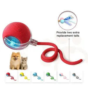 Perfect Boredom Buster for Pets! USB Rechargeable Interactive Rolling Ball Toy with Replaceable Tails, Fun Gift for Cats & Small Dogs, Household Pet Essential Supplies