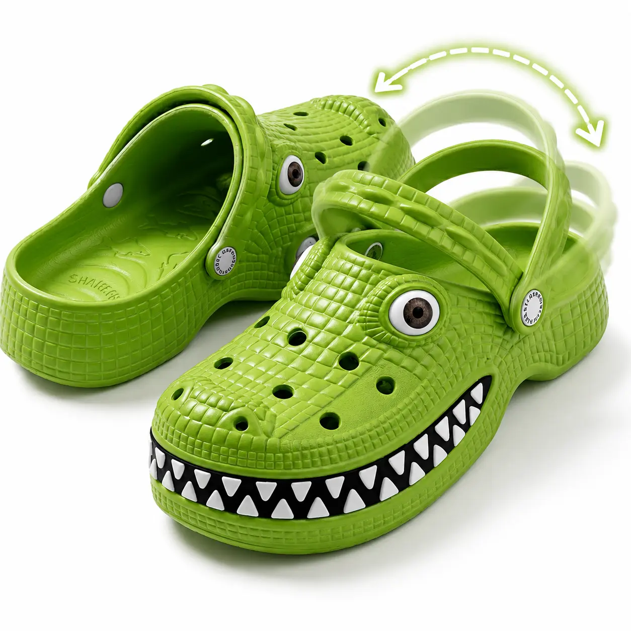 Funny Crocodile Clog Sandals for Women and Men, Creative Big Teeth Croc Slides, Thick Sole Non-Slip Beach Clogs, Novelty Couple Garden Shoes for Indoor Outdoor Party Gifts