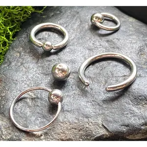 1pc Surgical Steel Captive Bead Ring Nipple Eyebrow CBR 18g, 16g, 14g