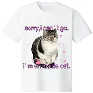 I'm an Inside Cat Y2k Funny Tee for Men and Women, Unhinged Graphic Tees, Funny Sweatshirt ExchangeClothes suitable for Valentine's Day