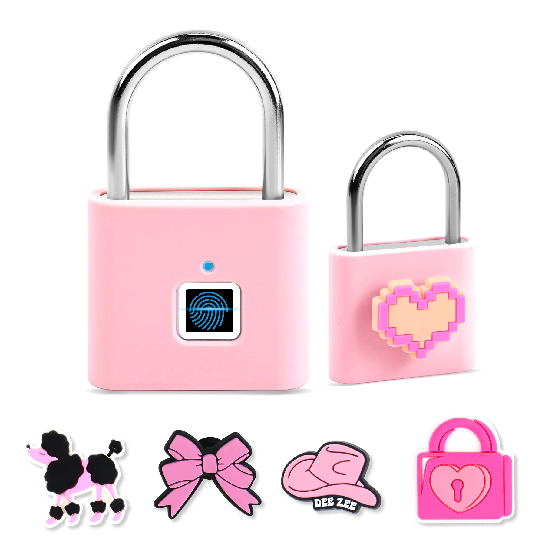 Smart Fingerprint Padlock - Keyless Outdoor Security Digital Interface Electronic Easy-to-Use Combination Padlock, Rechargeable USB-C Lock with 0.3s Unlock, 20 Fingerprints, IP65 Waterproof, 180-Day Standby, for Backpack, Gym Locker, Birthday Gift, Outdoo