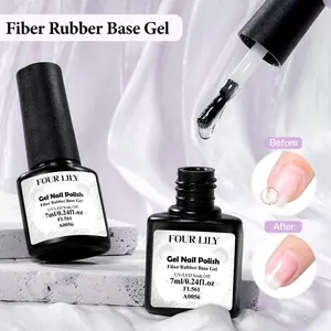 7ML Fiber Rubber Base Gel Nail Polish, Gentle on Nails, UV LED Curing, Nail Strengthener for Thin Brittle Nails, Suitable for Daily Nail Care, Nail Strengthening, Manicure