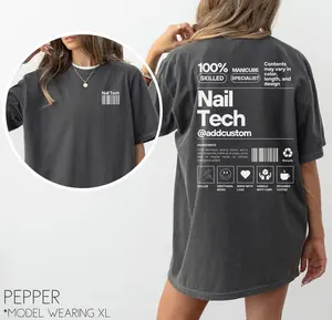 Custom Nail Tech Shirt, Nail Artist Gift Manicurist T-shir,t Personalized Nail Tech Gift, Cosmetology Grad Gift Nail Technician Salon Tshirt