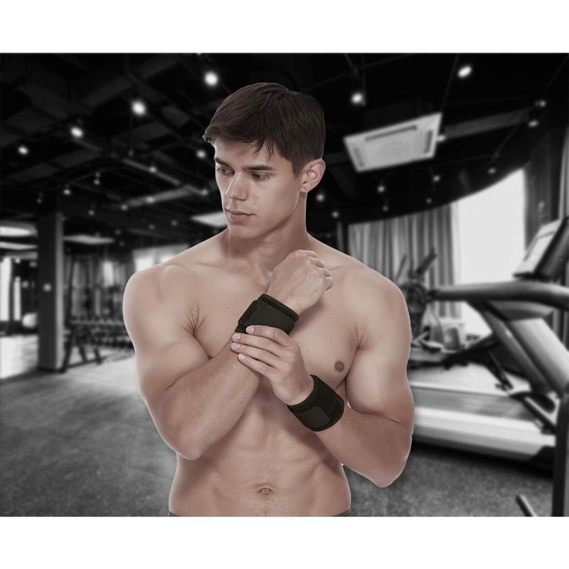 2 Pack Wrist Brace Adjustable Wrist Support Wrist Straps for Fitness Weightlifting Highly Elastic (Black) Good sports helper in gym