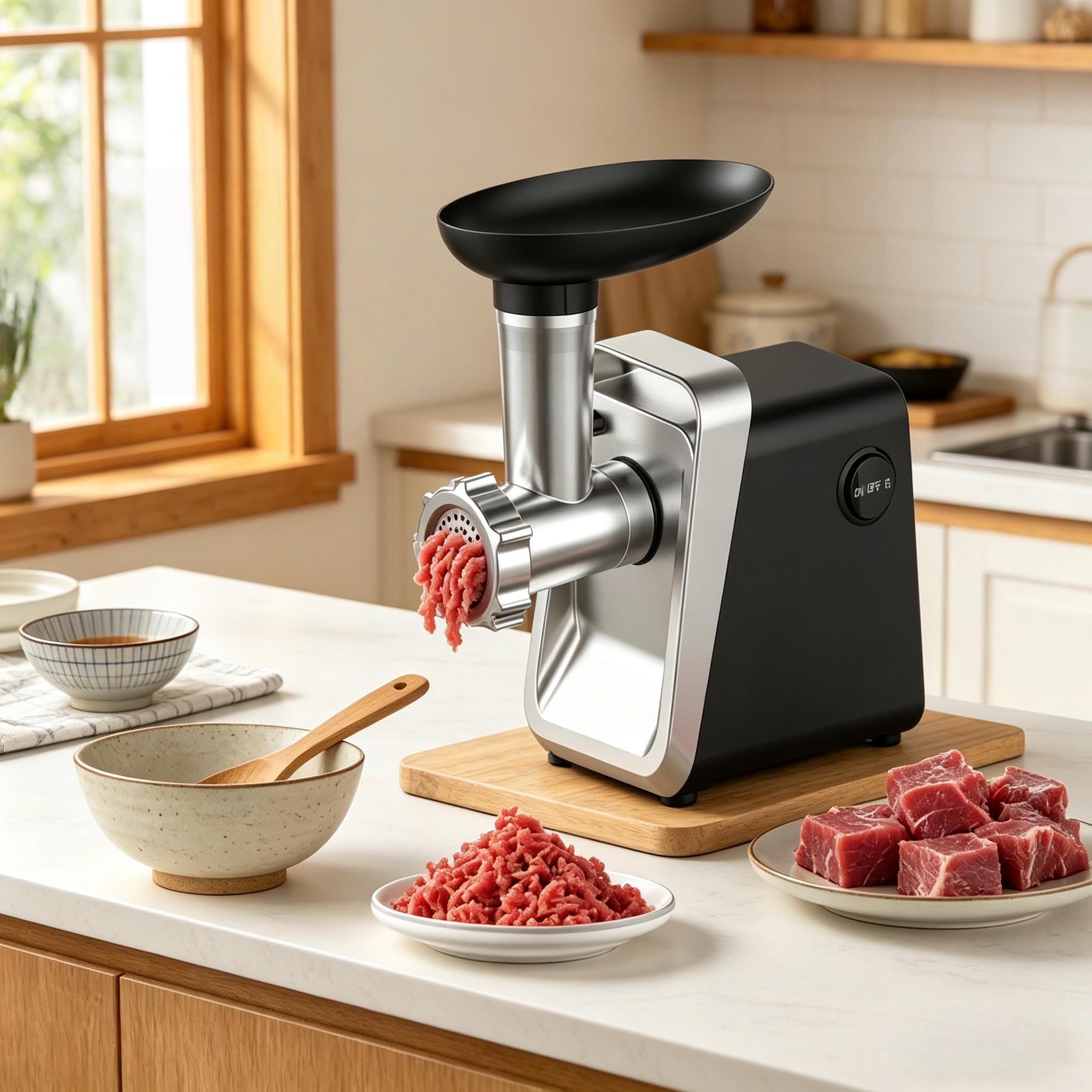 1pc Home Kitchen Electric Meat Grinder & Sausage Stuffer, 2800W High Power 200RPM, Durable ABS Shell & Cast Aluminum Head, Multifunctional Mincer for Daily Meat Processing & Homemade Sausage Making