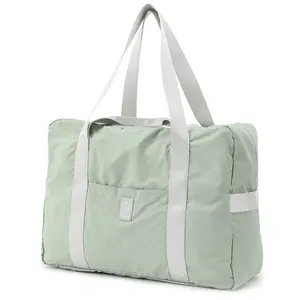 Women's Fashion Large Capacity Travel Bag Solid Color Letter Patch Zipper Pocket Wet Dry Separation Durable Material for Gym Short Business Trips