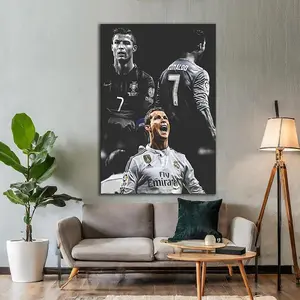 [SALE UP TO 43%] Cristiano Ronaldo Football Poster, Soccer Legend Wall Art, CR7 Sports Print for Fans, Gym or Bedroom Decor, Gift for Football Lovers [UNFRAMED]