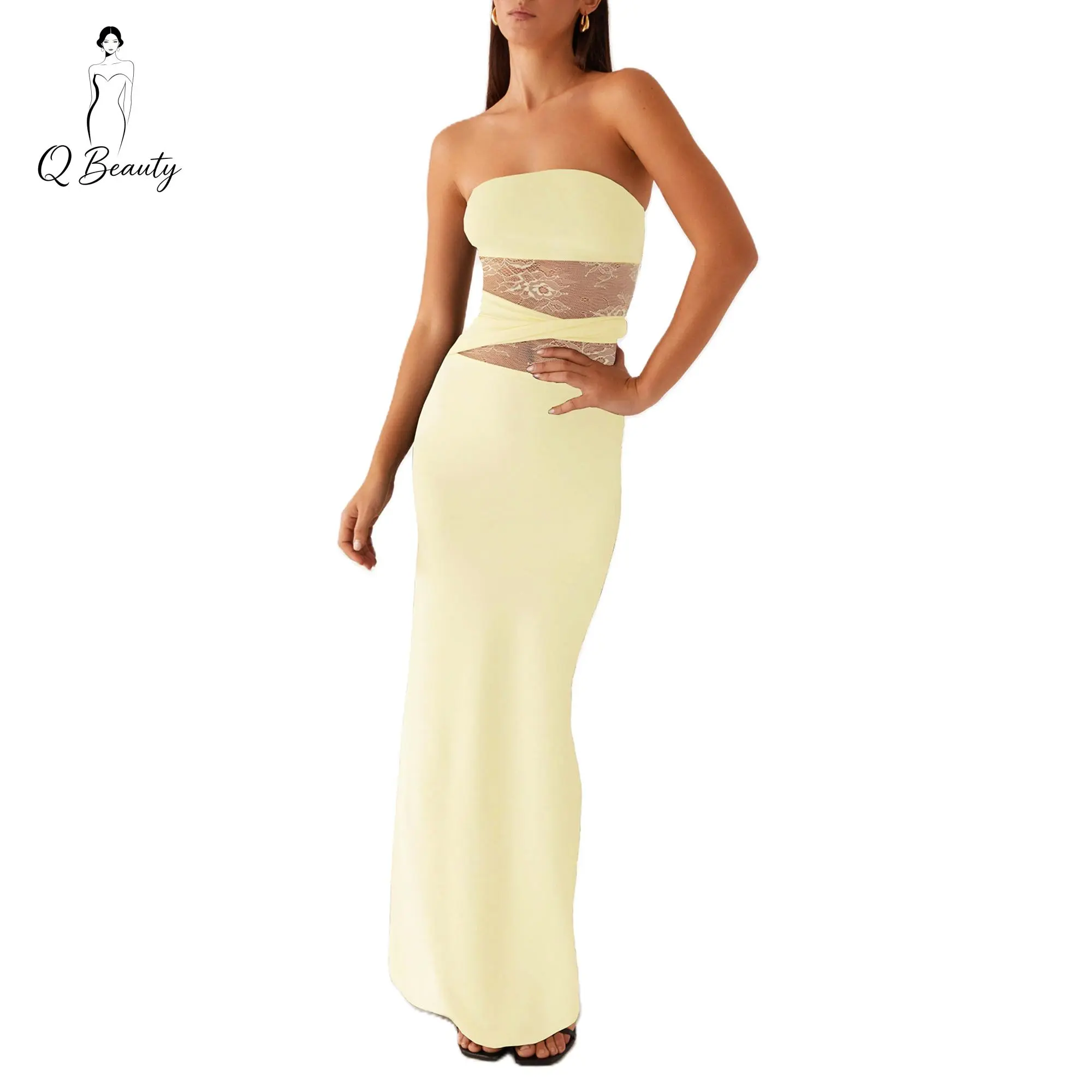Women's Summer Long Tube Dress Sheer Lace Patchwork Sleeveless Strapless Backless Bodycon Ankle Length Dress - TikTok Shop Women's Summer Long Tube Dress Sheer Lace Patchwork Sleeveless Strapless Backless Bodycon Ankle Length Dress - TikTok Shop