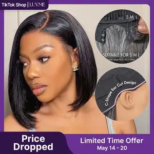 [LIVE]Ready to Go Blunt Cut Bob Closure Short HD Lace Glueless Wig 100% Human Hair Wear Go Limited Time Offer TikTok Exclusive #luvmenewarrivals