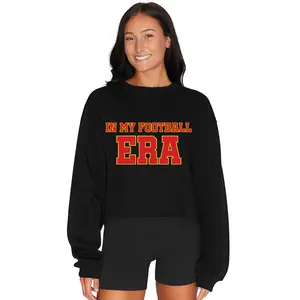In My Football Era Casual Cotton Black Crewneck