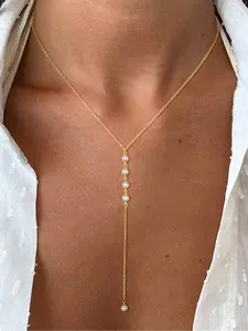 Simple Y Lariat Necklace for Women, Fashion Jewelry for Party, Daily Clothing Decor, Trendy All-match & Exquisite Jewelry for Birthday Gift