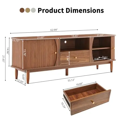 Walnut With 1 Drawers