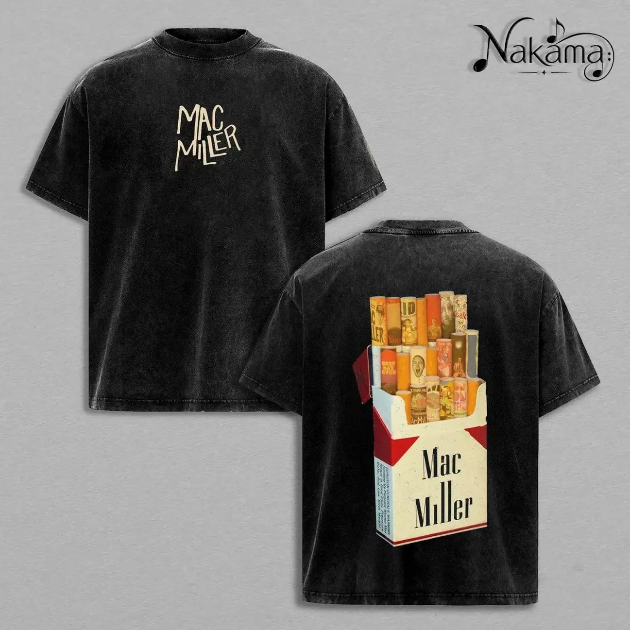 Mac Miller Cigarette Vintage Washed Oversized T-Shirt, Tiny Desk Concert Inspired Hip Hop Graphic Tee, Retro Rap Music Streetwear Shirt, Double Sided Heavyweight Cotton Unisex Fan Merch, Y2K Aesthetic Urban Fashion Tee Gift For Men Women 4DV