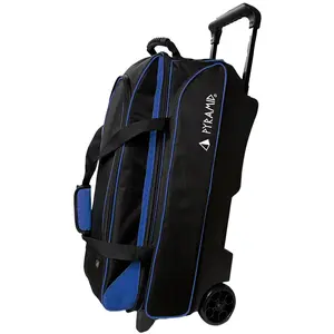 Pyramid Prime Triple Roller Bowling Bag (Black/Royal Blue)