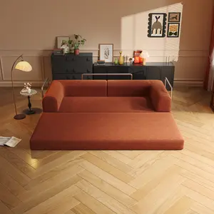 Premium Corduroy Convertible Sofa Bed – No Assembly, Multi-Functional Modular Floor Couch with Pillows, Perfect for Living Room, Bedroom, Studio, and Small Spaces