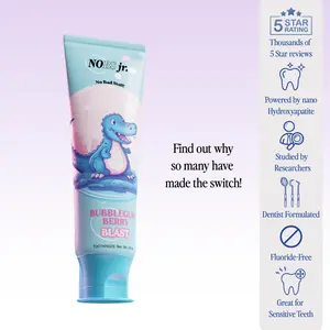 NOBS Jr Kid's Toothpaste – Fluoride Free, Remineralizing - Dentist Formulated - Natural Bubblegum Berry Flavor, Nano Hydroxyapatite - Made in The USA NOBS Jr Kid's Toothpaste – Fluoride Free, Remineralizing - Dentist Formulated - Natural Bubblegum Berry Flavor, Nano Hydroxyapatite - Made in The USA