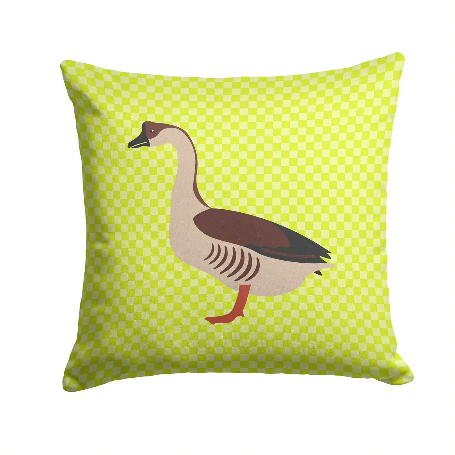 Chinese Goose Green Decorative Throw Pillow 14x14 Indoor Outdoor Accent Cushion, Fabric Cover with Insert for Sofa, Bed, Porch & Living Room