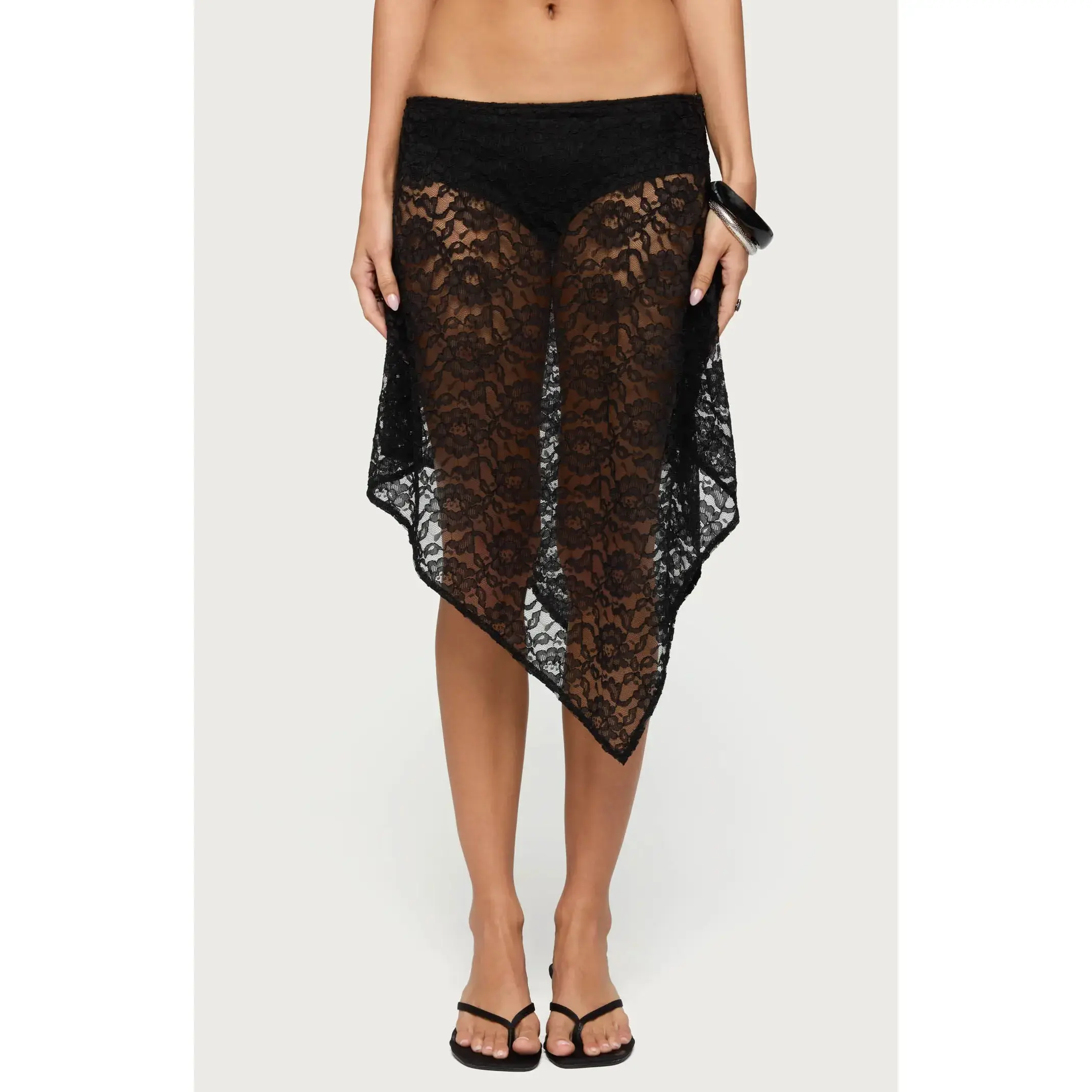 Edikted Women's Sheer Lace Handkerchief Mini Skort - Multicolor