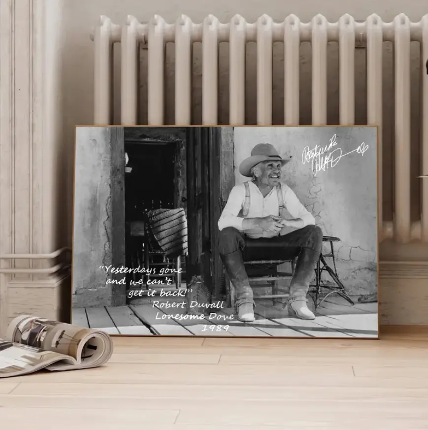 [NO FRAME] Vintage Lonesome Dove Movie Poster, Gus McCrae, Signature Lonesome Dove Poster, Classic Western Wall Art, Aesthetic Print, Wall Decor