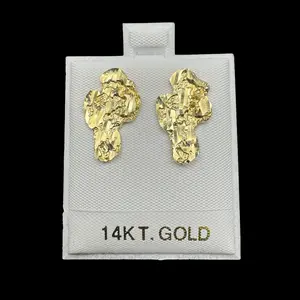 14K NUGGET EARINGS 11MM