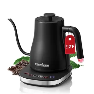 Gooseneck Electric Kettle, Intelligent Temperature Control, Stainless Steel Inner, Quick Heating, for Pour Over Coffee, Brew Tea, Boil Hot Water, 1000W 1.2L Black