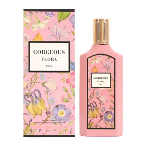 Gorgeous Flora Pink Eau De Parfum Vaporisateur Natural Spray for Women 100ml 3.4fl.oz. Subtle Captivating Scent Daily Use