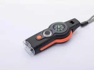7-in-1 Survival Whistle - Multi-Function Emergency Tool with Compass, Thermometer, LED Light, Magnifier, Reflector, Storage & Lanyard for Hiking, Camping & Outdoor Survival