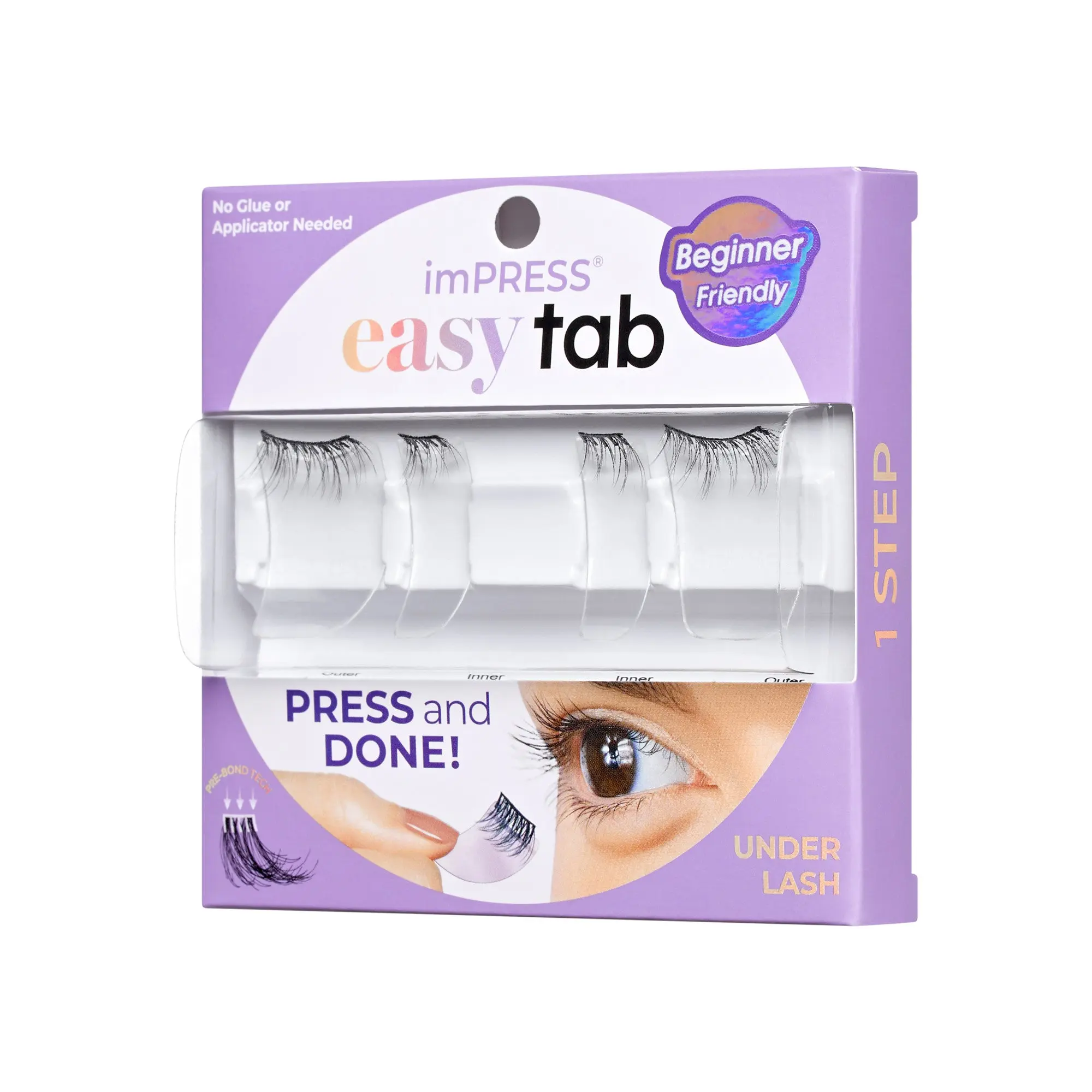 Impress Falsies easy tab Pre-Glued False Eyelashes - Airy Wispy | 1 Pair of Half Lash & 2 Lash Clusters, 3mm-10mm Impress Falsies easy tab Pre-Glued False Eyelashes - Airy Wispy | 1 Pair of Half Lash & 2 Lash Clusters, 3mm-10mm