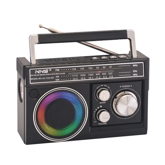 Multifunctional portable radio with Bluetooth 5.1 speaker, AM/FM/SW bands, solar charging, emergency flashlight, TWS stereo sound, USB TF card playback, retro radio for travel,and emergencies Audio,Stereo Wireless,gift for Father's Day
