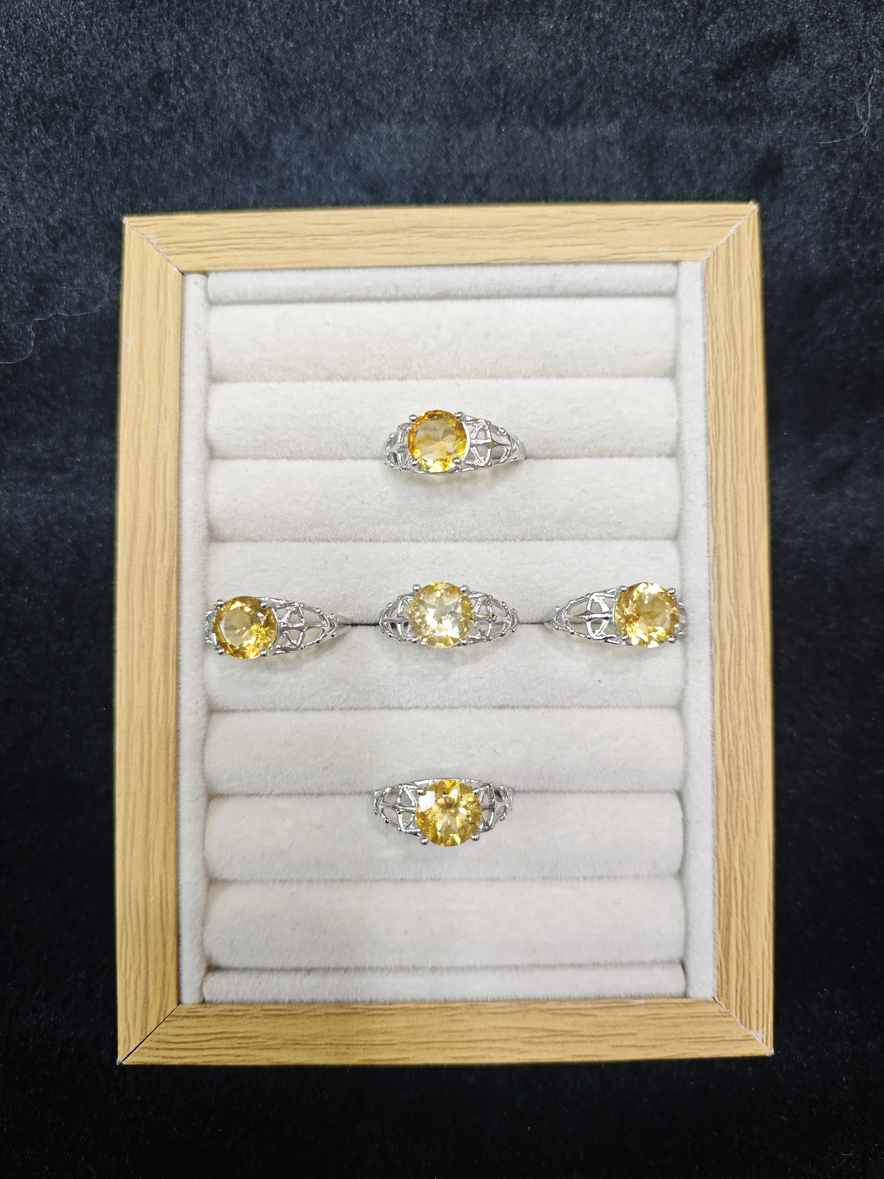 Ruby(13444)gc.Pear Cut Citrine Halo Ring - Gold Tone Water Droplet Engagement Wedding Jewelry