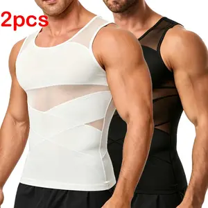 Men Compression Shirts Sleeveless Undershirts Tummy Control and Chest Body Shaper  Compression Shirt Tank Top