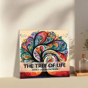 The Tree Of Life Themes Coloring Book, 1 Count 32 Pages Ink-proof Exquisite Pattern Watercolor Floral Design Painting Book, Art Supplies for Home and Campus Activities
