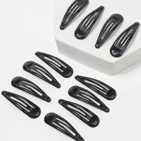12pcs Simple Plain Oil-glossy Flat Hair Clips, Casual Versatile Hair Accessories for Women & Girls, Simple Style Plain Color Temperament Seamless Bangs Clip for Party, Daily Clothing Decor