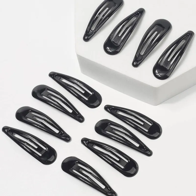 12pcs Simple Plain Oil-glossy Flat Hair Clips, Casual Versatile Hair Accessories for Women & Girls, Simple Style Plain Color Temperament Seamless Bangs Clip for Party, Daily Clothing Decor