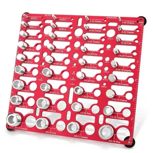 55 Size Nut and Bolt Thread Checker Gauge, Bolt Thread Identifier with 20 Standard & 16 Metric, Wall-Mountable Identifier Board with 19 Drill Bit Gauge